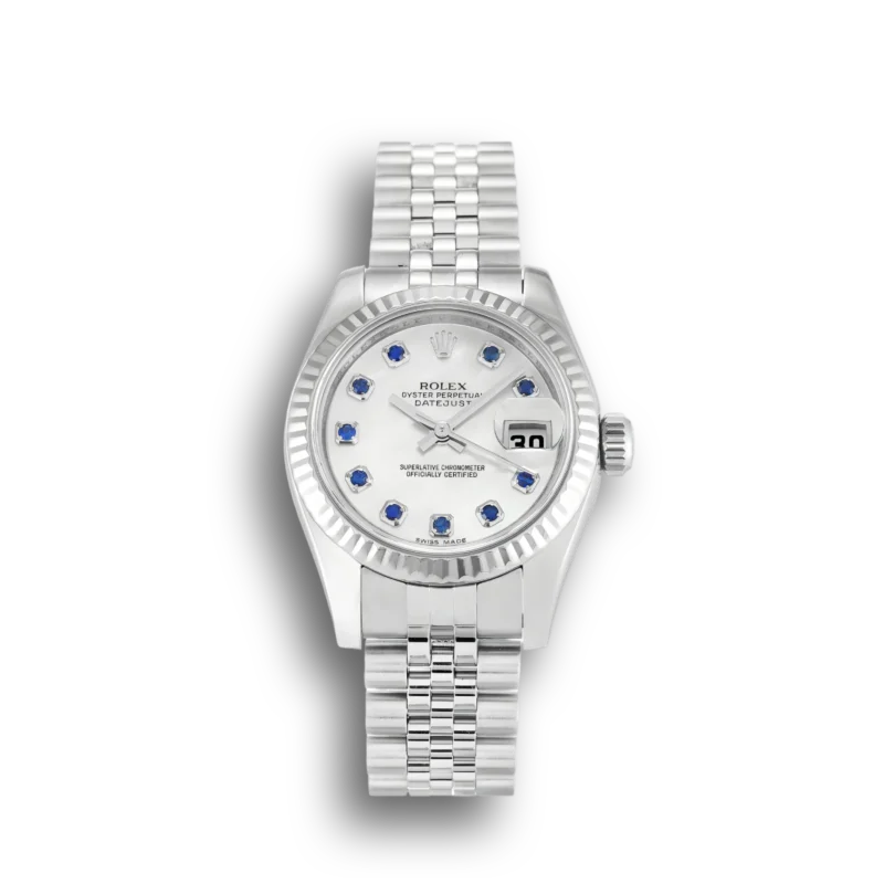 Rolex Datejust Lady Pearl-White & Sapphire Dial 179174